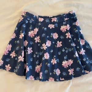 Abercrombie kids navy floral skirt L
